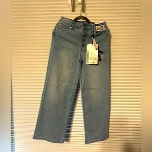 NWT High rise Wide Leg Light Wash Ankle Pants 6